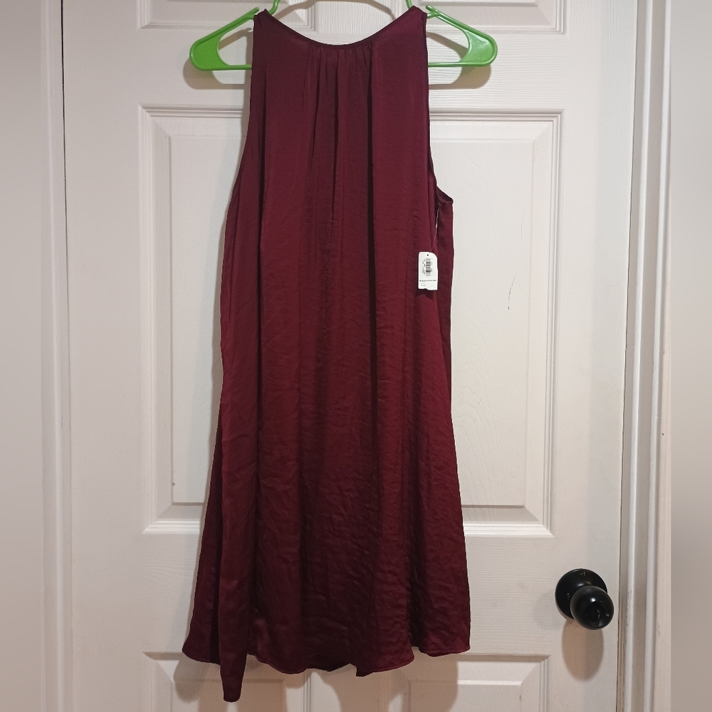 Nwt Women's Old Navy Elegant Lined Maroon Dress Size Large